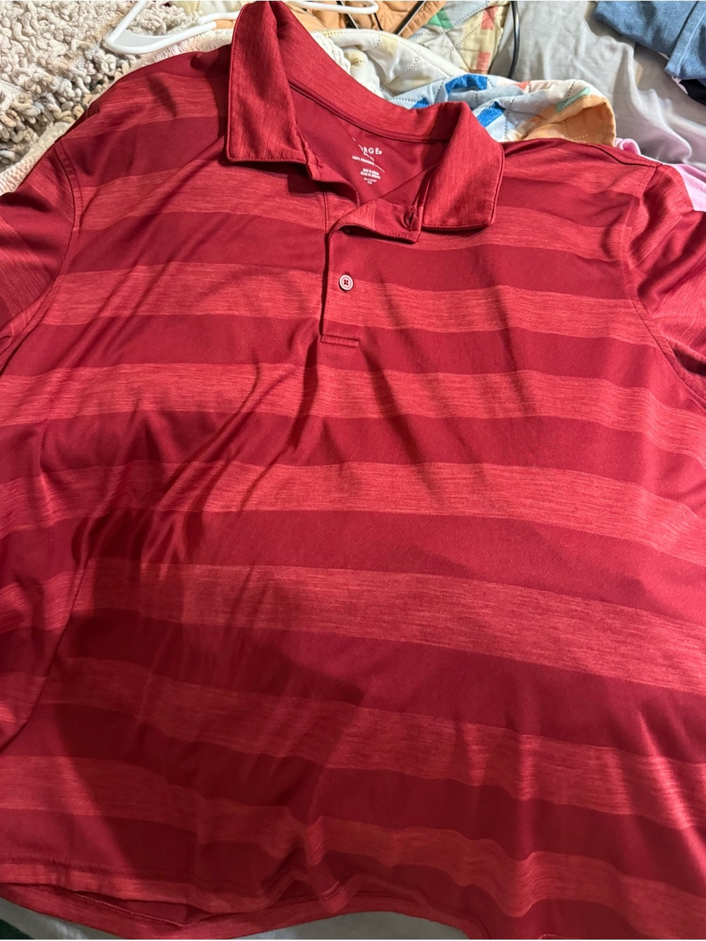 George Red Striped Polo